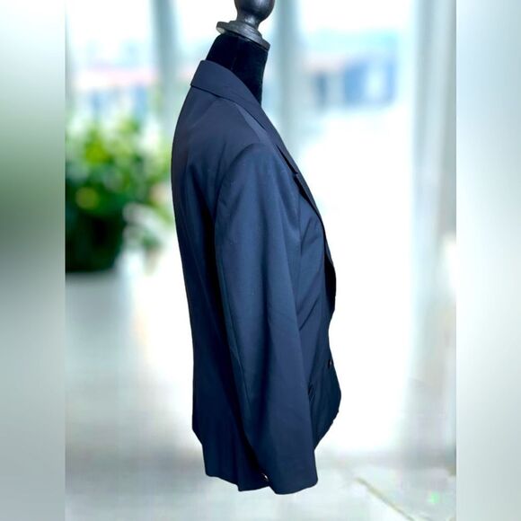 Vintage Gianni Versace Blue 100% Virgin Wool Blazer Suit Jacket Coat Size 42/ 8 - Picture 7 of 11